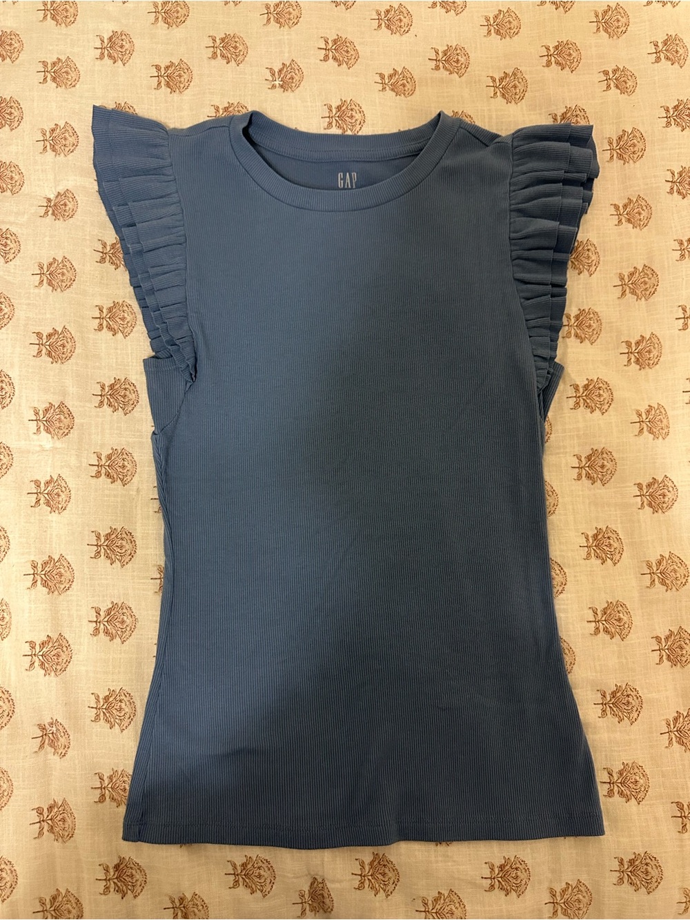 GAP Women's Blue Flutter Sleeve Tank Top
